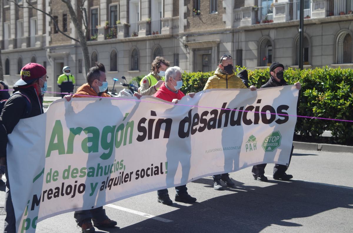 Imagen de la manifestacin en Zaragoza