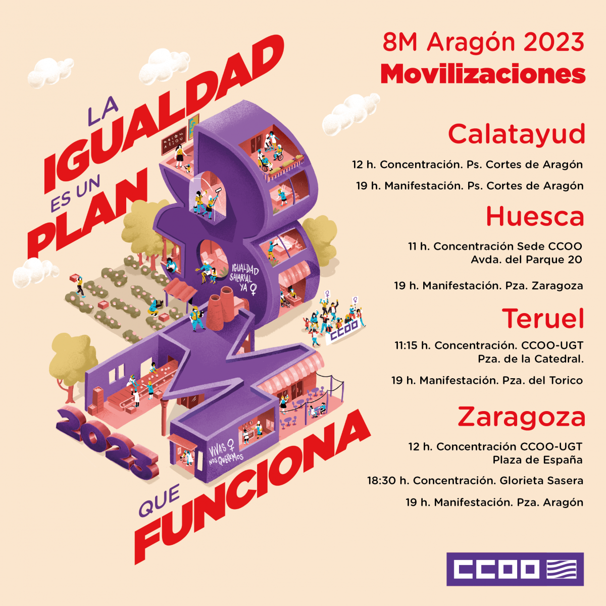 Movilizaciones Aragón 8M 2023