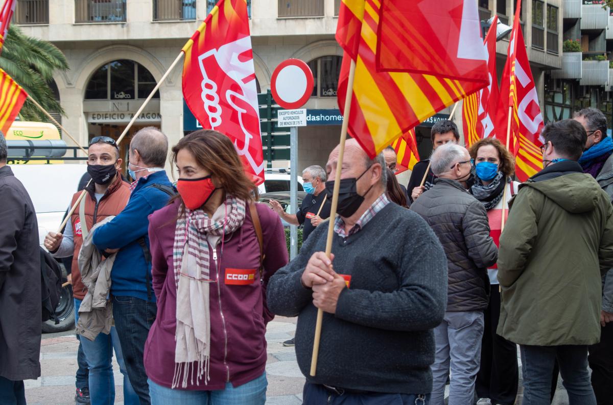 Concentracin en Zaragoza contra el fascismo y en solidaridad con la CGIL