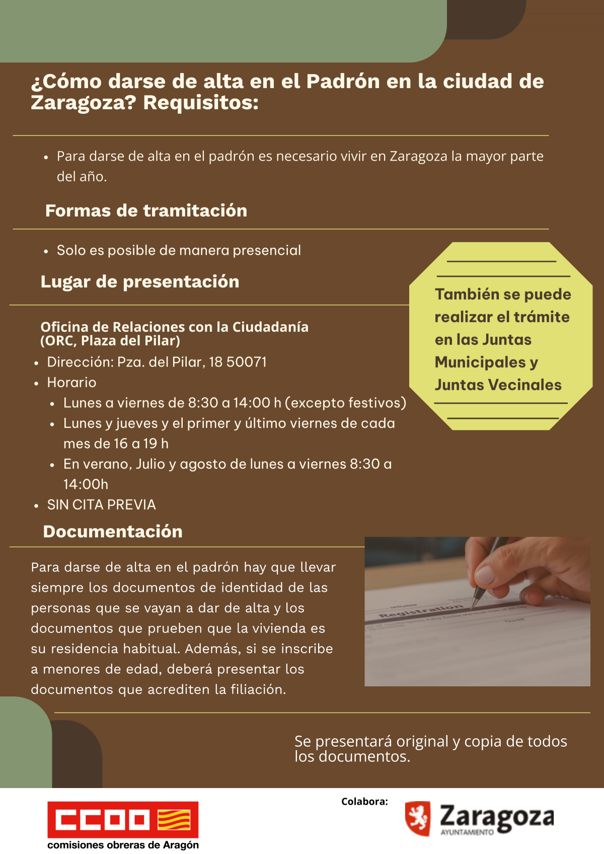 Requisitos para darse de alta en el padrón