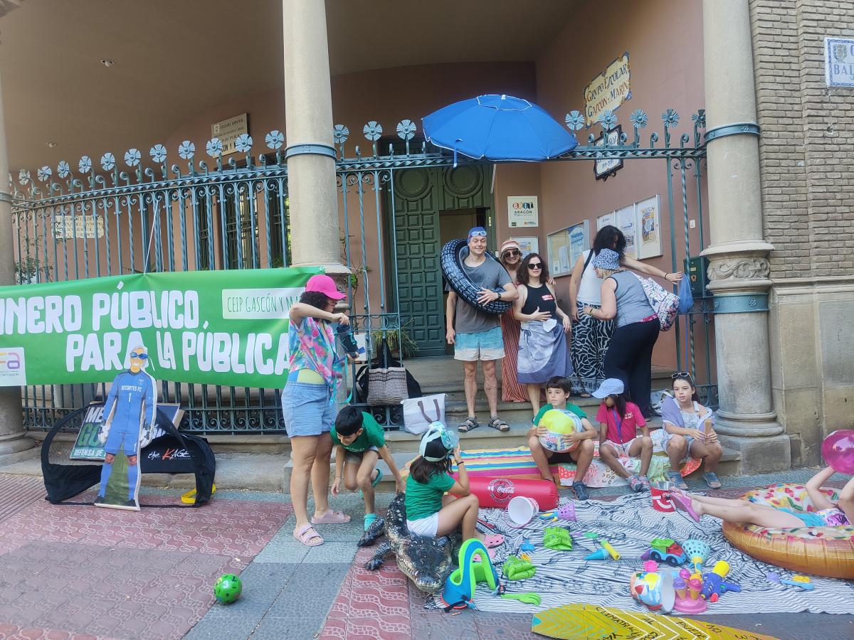 Reciente protesta en Zaragoza contra el calor en las aulas