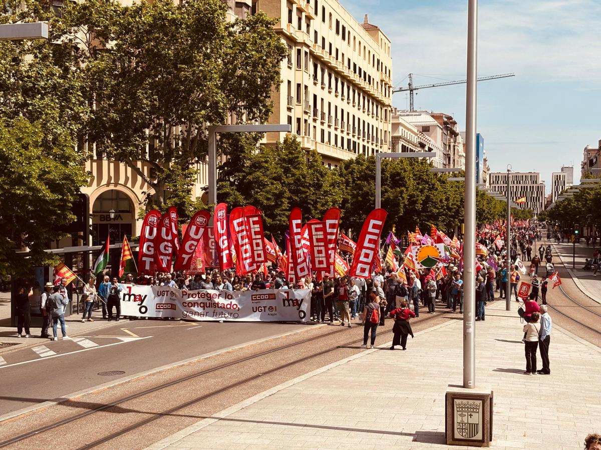 Imagen de la movilizacin en Zaragoza