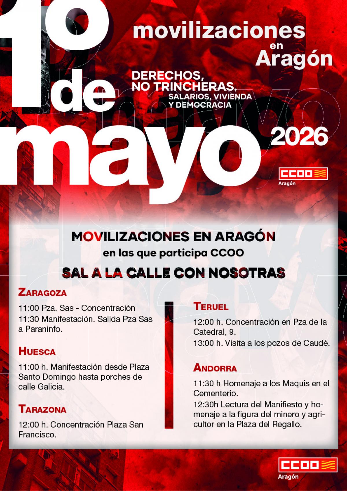 Movilizaciones 1 de mayo en Aragón
