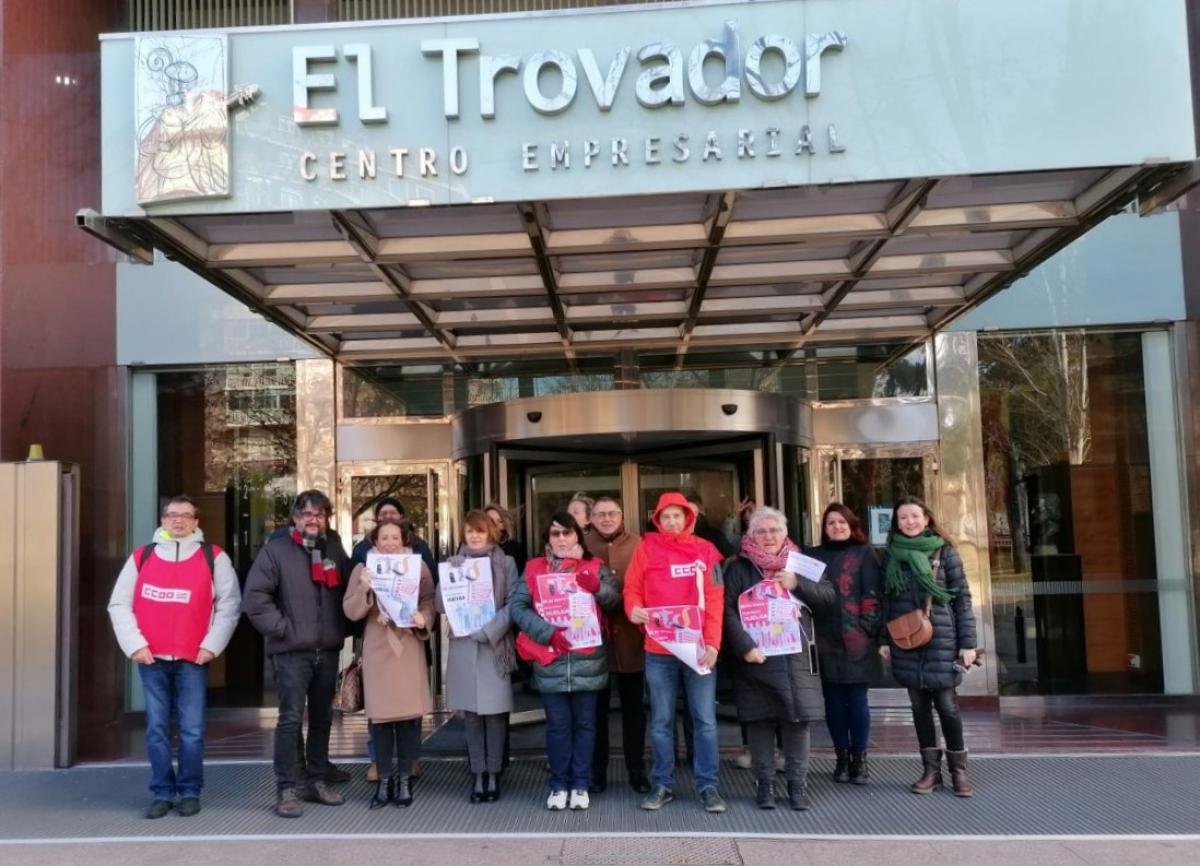 Cocnentración protesta ITSS en Zaragoza