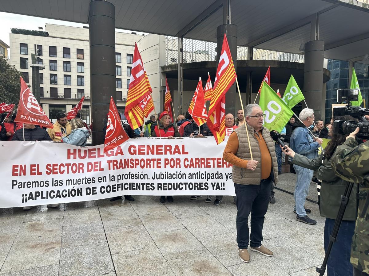 Imagen de la huelga de transporte de viajeros por carretera del pasado 28 de octubre en Zaragoza