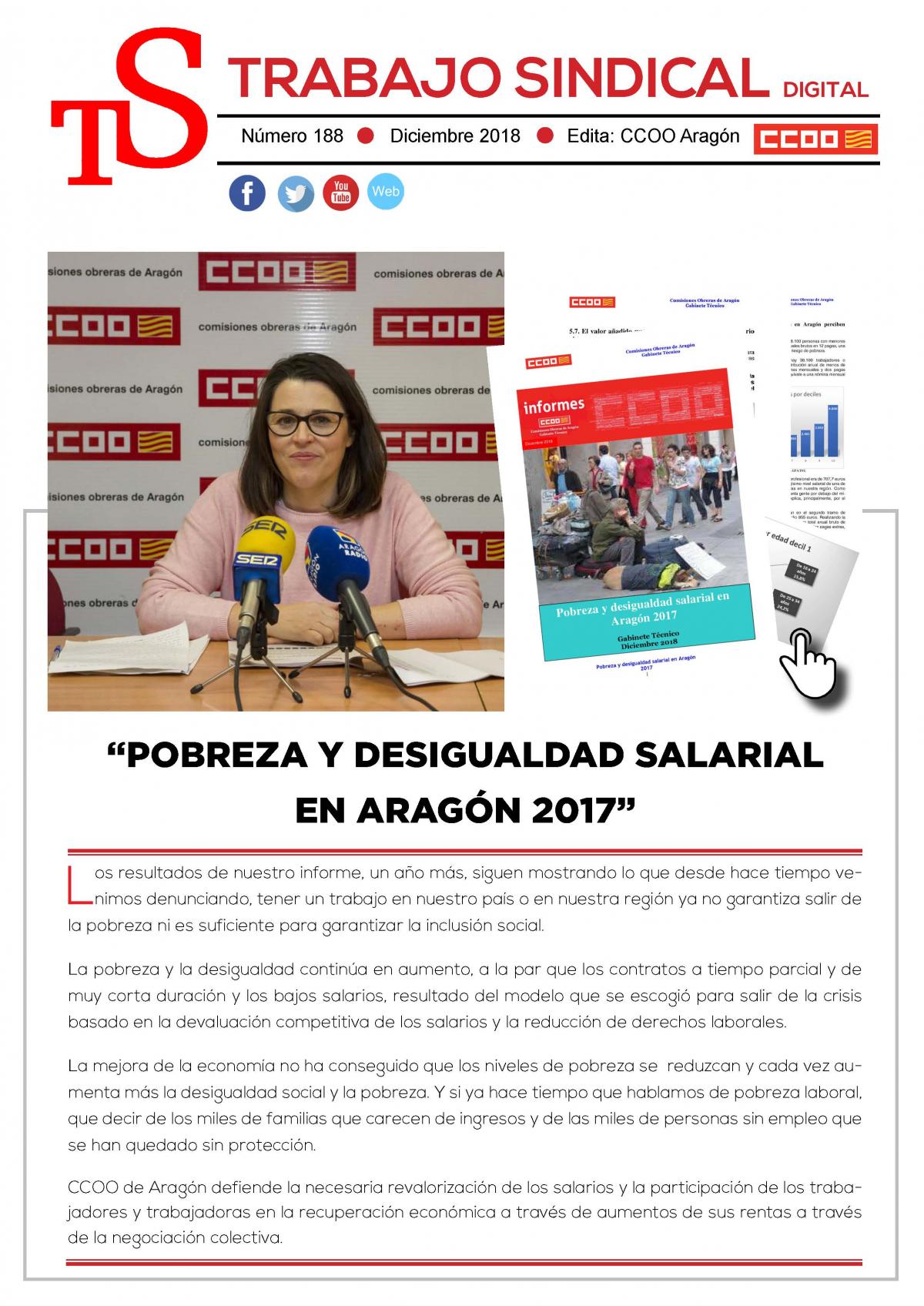 Trabajo Sindical 188 - Pobreza y desigualdad salarial 2017.